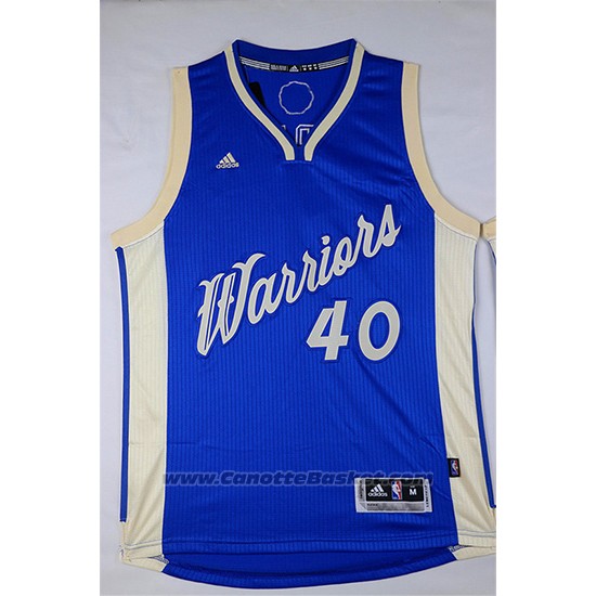 Maglia Natale 2015 Golden State Warriors Harrison Barnes #40 Blu